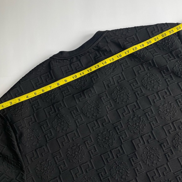 Makobi M4232 Bianchi Jacquard Crewneck Sweatshirt Size 3XL Black Embossed Print - Picture 12 of 14